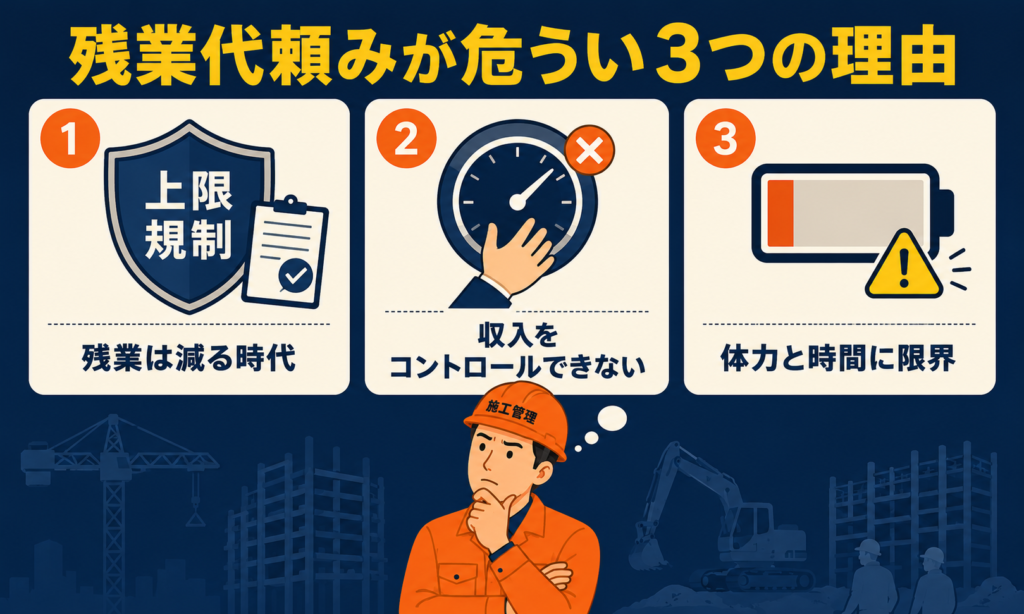 残業代頼みの手取りが危うい3つの理由