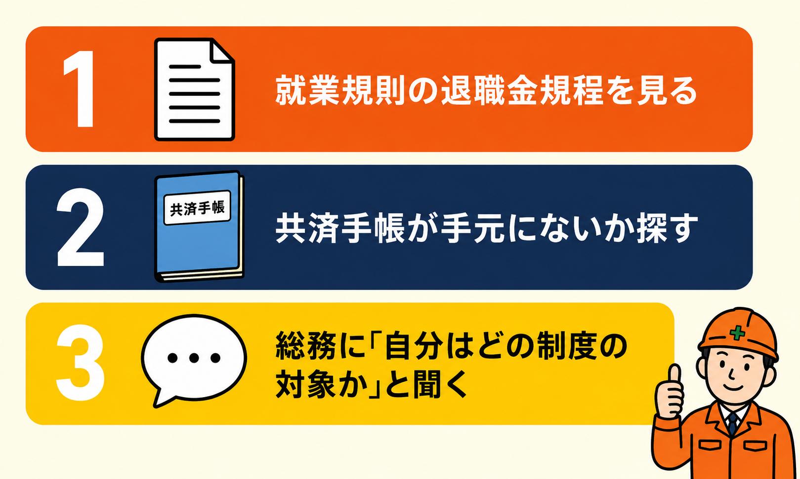 自分の退職金制度を確認する3つのステップ